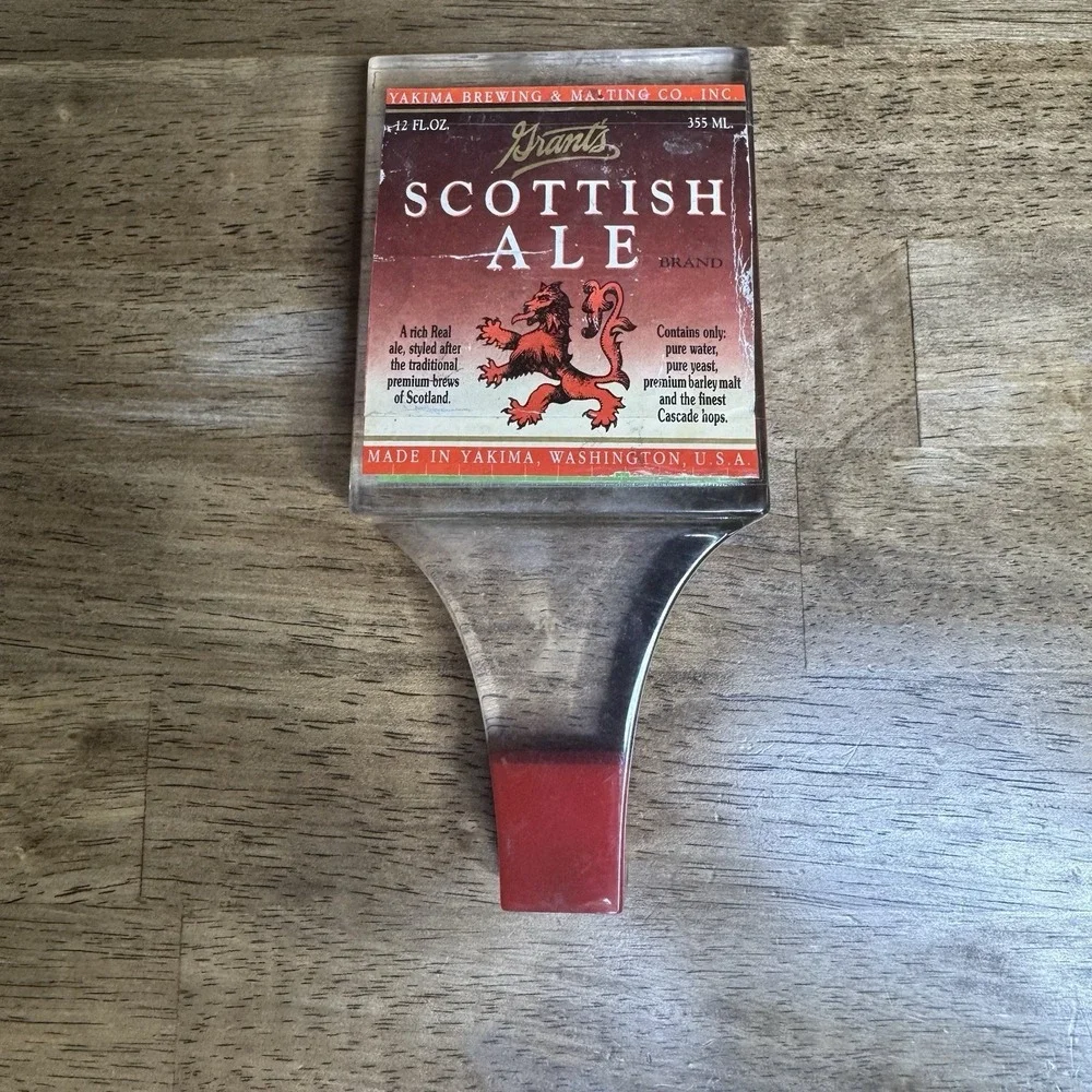 Vintage Grant's Scottish Ale & Spiced Ale Beer Tap Handle Yakima Brewing Rare